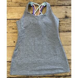 Ivivva Girls Size 14 Grey Multicolor Tank Top With Built In Bra
